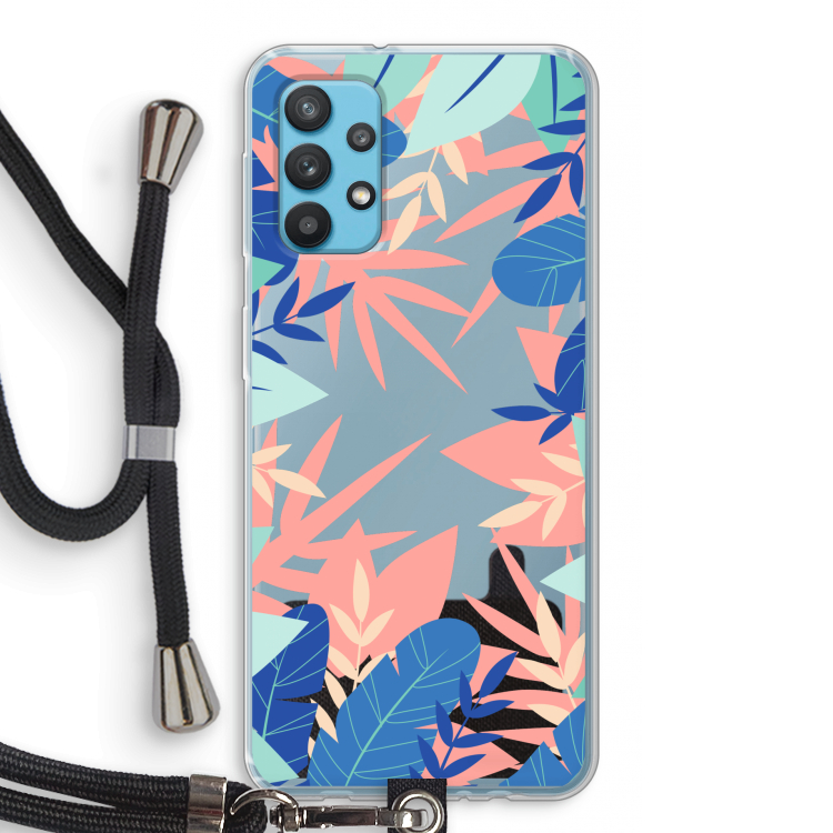 Tropisch: Samsung Galaxy A32 4G Transparant Hoesje met koord