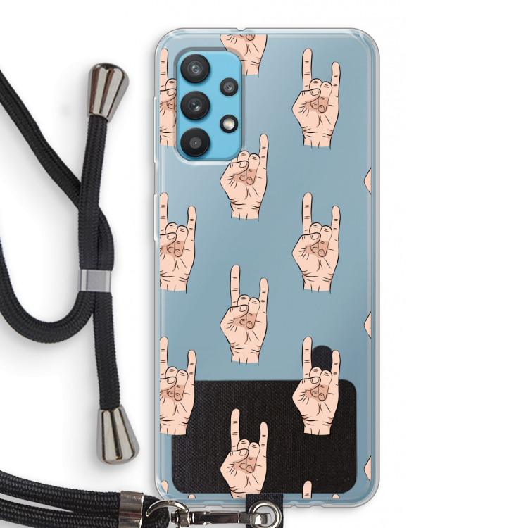 Rock: Samsung Galaxy A32 4G Transparant Hoesje met koord