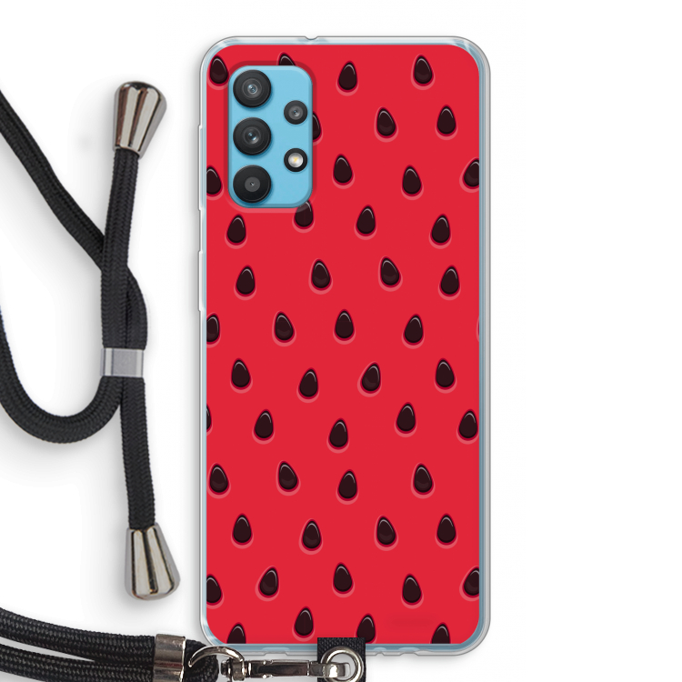 Watermelon: Samsung Galaxy A32 4G Transparant Hoesje met koord