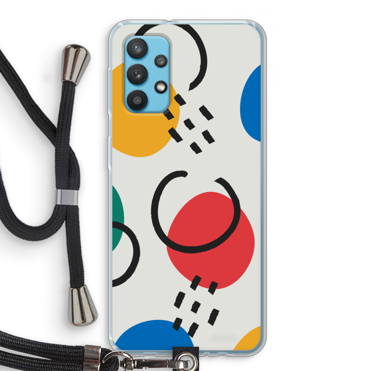 Illustratieve pop 3: Samsung Galaxy A32 4G Transparant Hoesje met koord