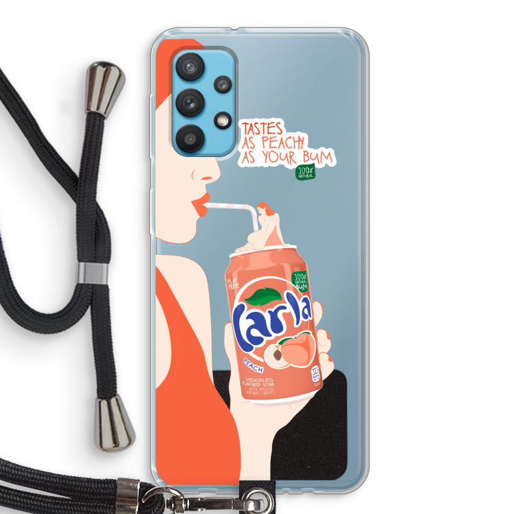 Peach please!: Samsung Galaxy A32 4G Transparant Hoesje met koord