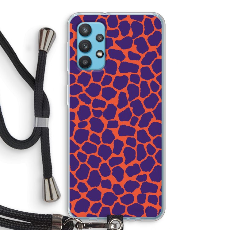 Purple Giraffe: Samsung Galaxy A32 4G Transparant Hoesje met koord