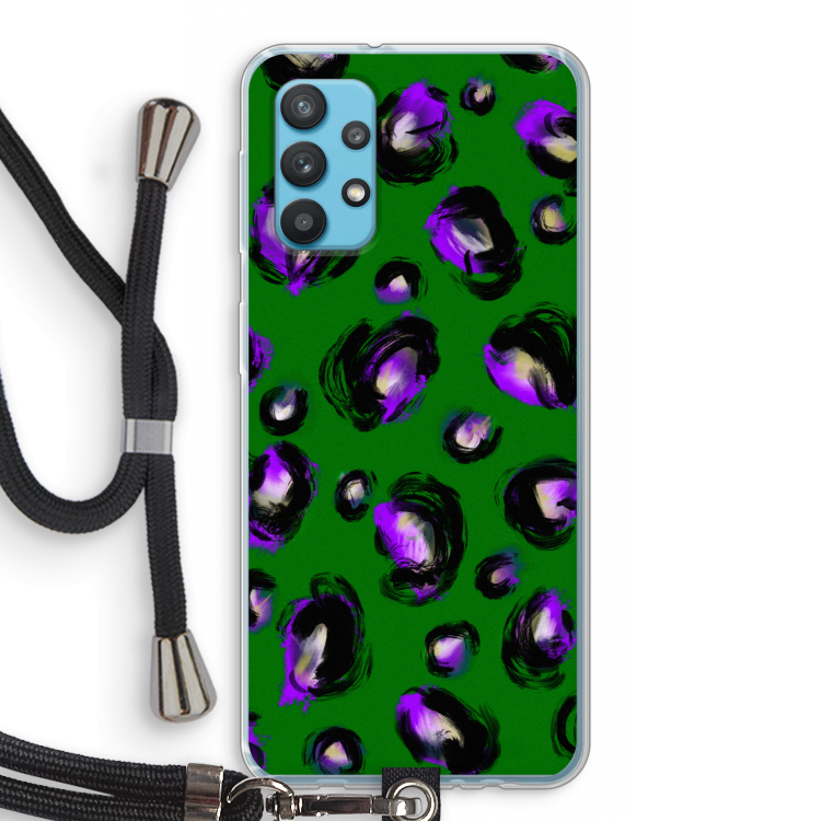 Green Cheetah: Samsung Galaxy A32 4G Transparant Hoesje met koord