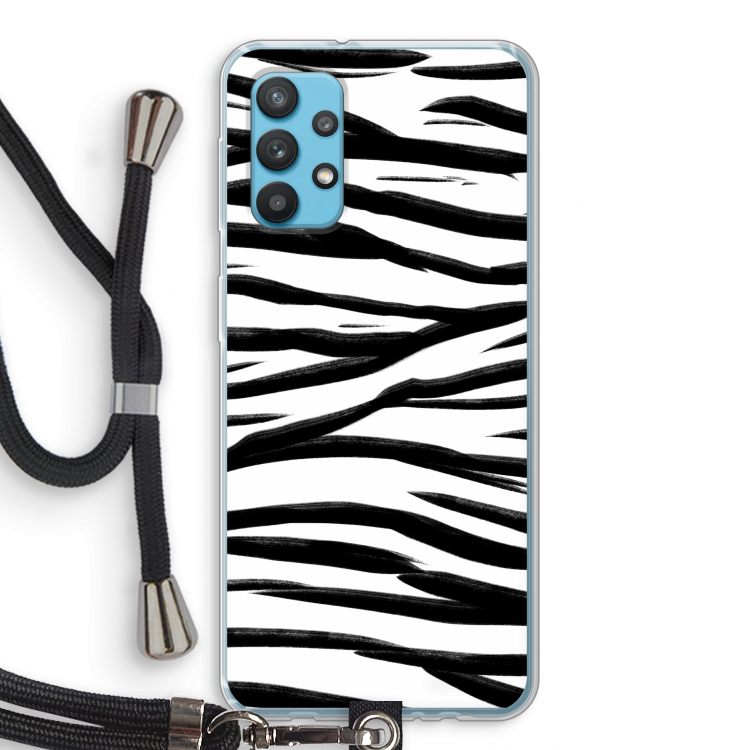 Zebra pattern: Samsung Galaxy A32 4G Transparant Hoesje met koord