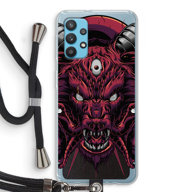 Hell Hound and Serpents: Samsung Galaxy A32 4G Transparant Hoesje met koord