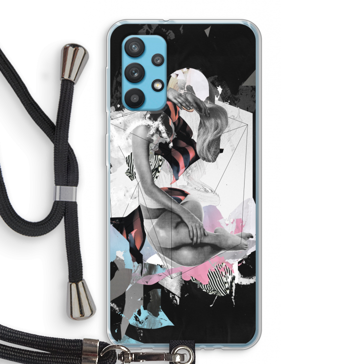 Camouflage de sommeil: Samsung Galaxy A32 4G Transparant Hoesje met koord