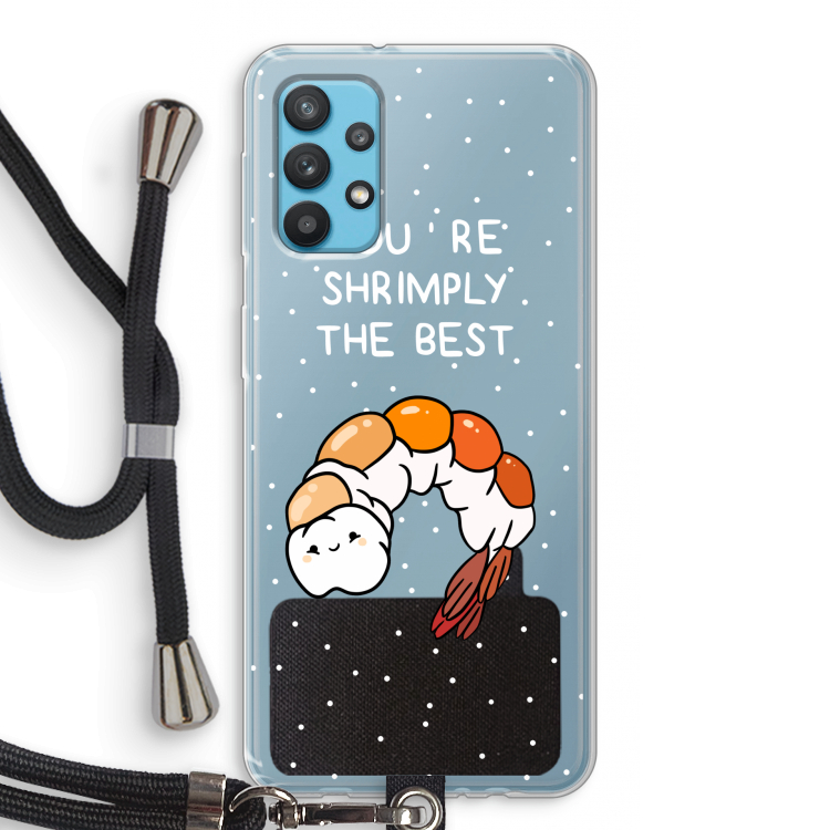 You're Shrimply The Best: Samsung Galaxy A32 4G Transparant Hoesje met koord