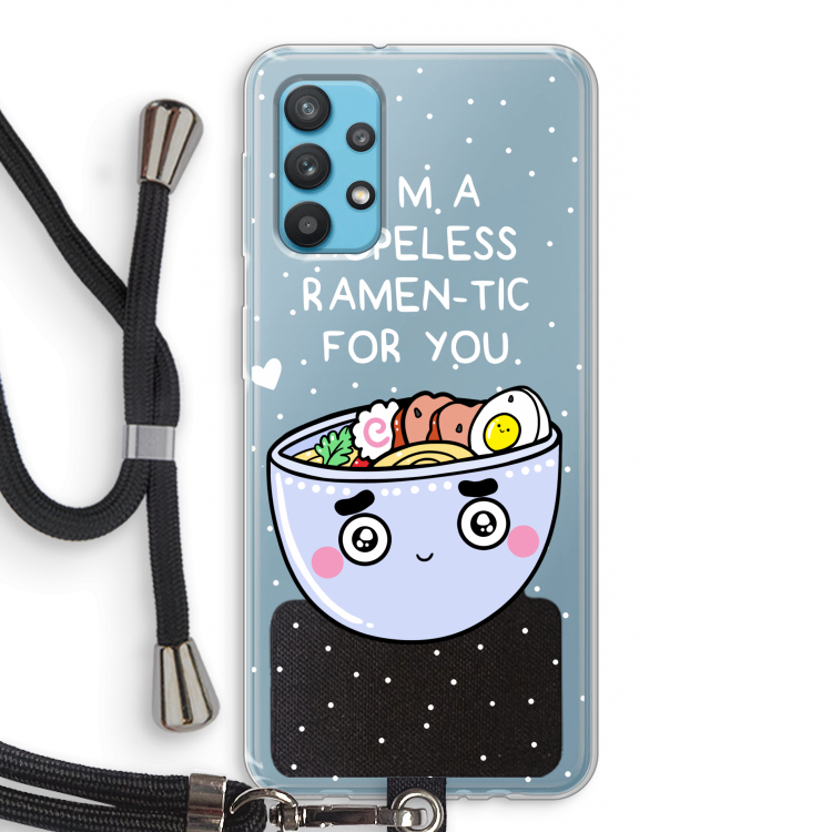 I'm A Hopeless Ramen-Tic For You: Samsung Galaxy A32 4G Transparant Hoesje met koord