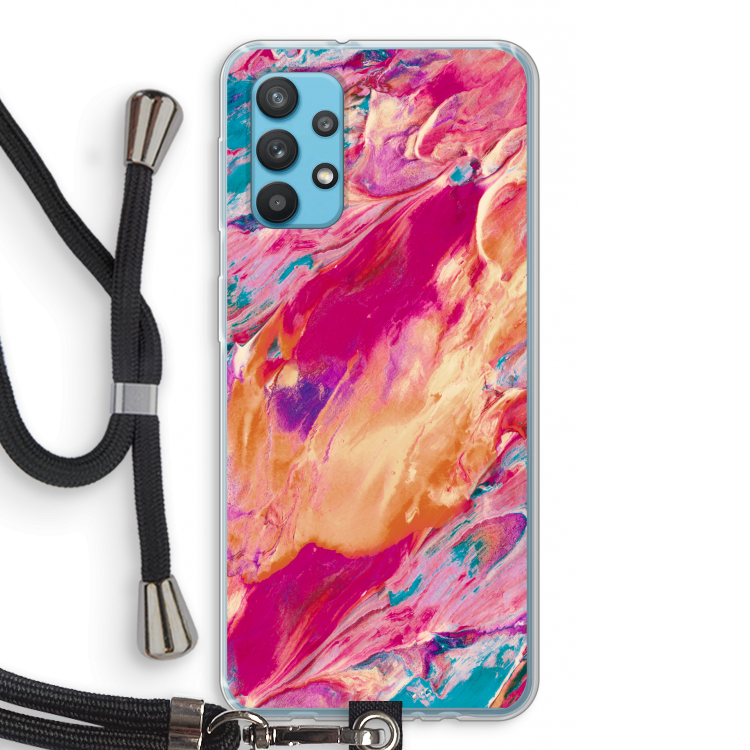 Pastel Echoes: Samsung Galaxy A32 4G Transparant Hoesje met koord