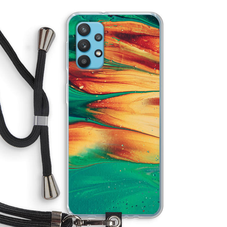 Green Inferno: Samsung Galaxy A32 4G Transparant Hoesje met koord