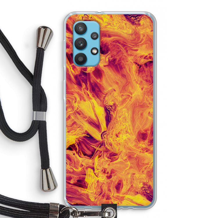 Eternal Fire: Samsung Galaxy A32 4G Transparant Hoesje met koord