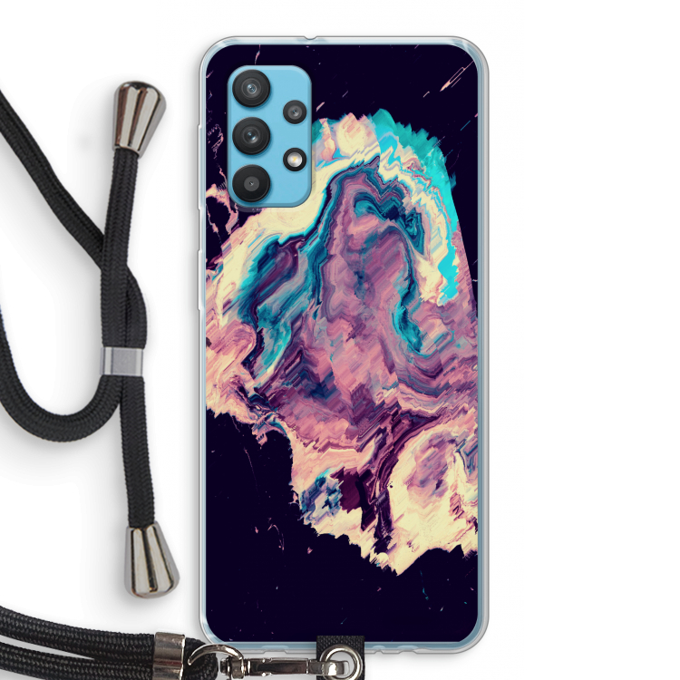 Cosmic Silence: Samsung Galaxy A32 4G Transparant Hoesje met koord