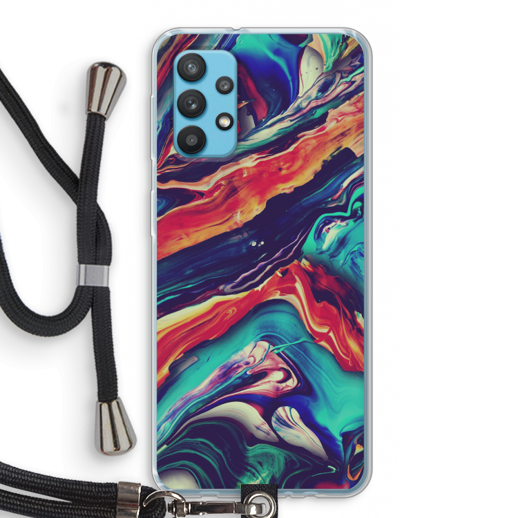 Chameleon Sun: Samsung Galaxy A32 4G Transparant Hoesje met koord