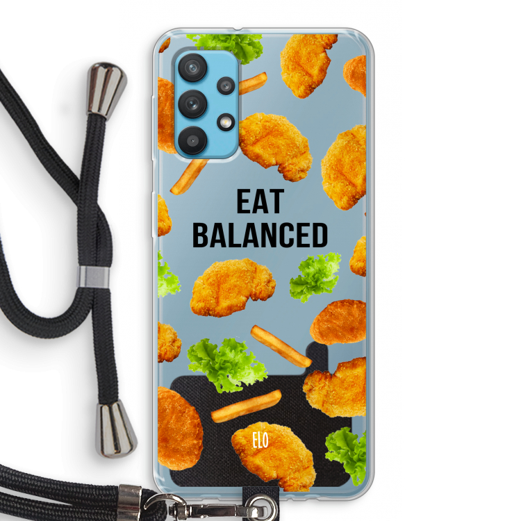 Eat Balanced: Samsung Galaxy A32 4G Transparant Hoesje met koord