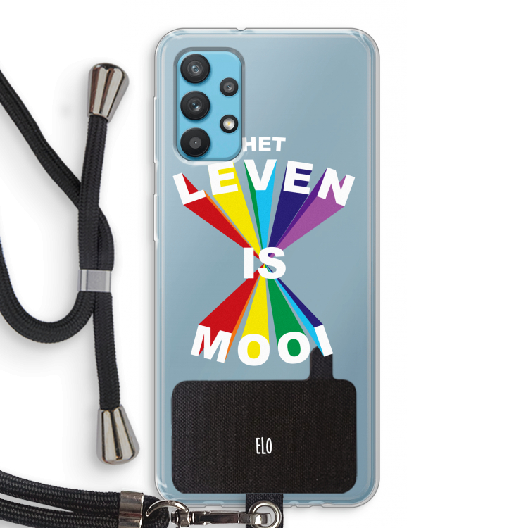 Het Leven Is Mooi: Samsung Galaxy A32 4G Transparant Hoesje met koord