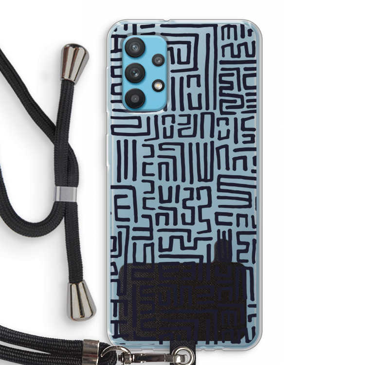 Moroccan Print: Samsung Galaxy A32 4G Transparant Hoesje met koord
