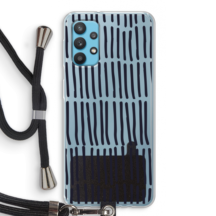 Moroccan stripes: Samsung Galaxy A32 4G Transparant Hoesje met koord