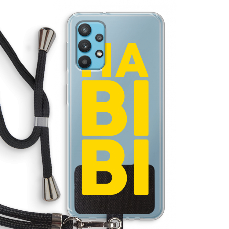 Habibi Blue: Samsung Galaxy A32 4G Transparant Hoesje met koord
