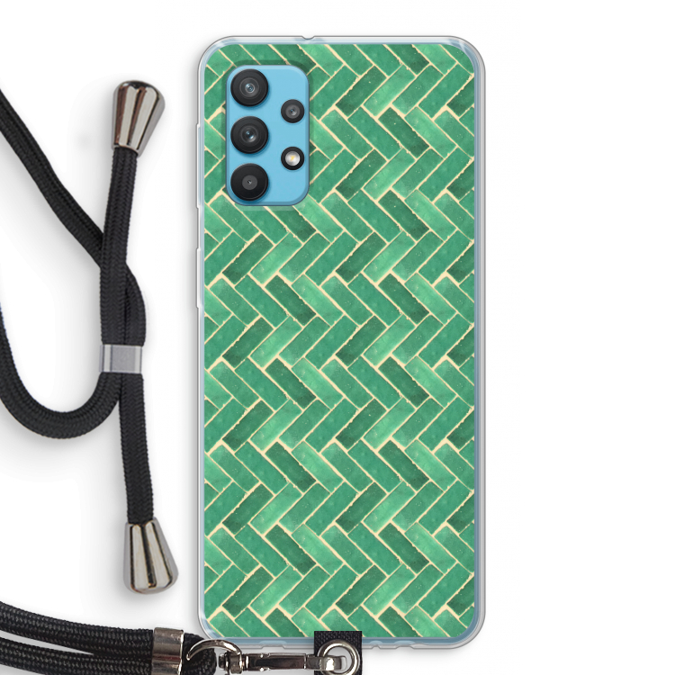Moroccan tiles 2: Samsung Galaxy A32 4G Transparant Hoesje met koord
