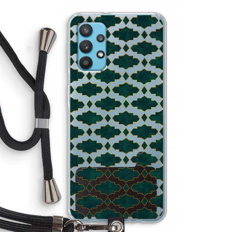 Moroccan tiles: Samsung Galaxy A32 4G Transparant Hoesje met koord