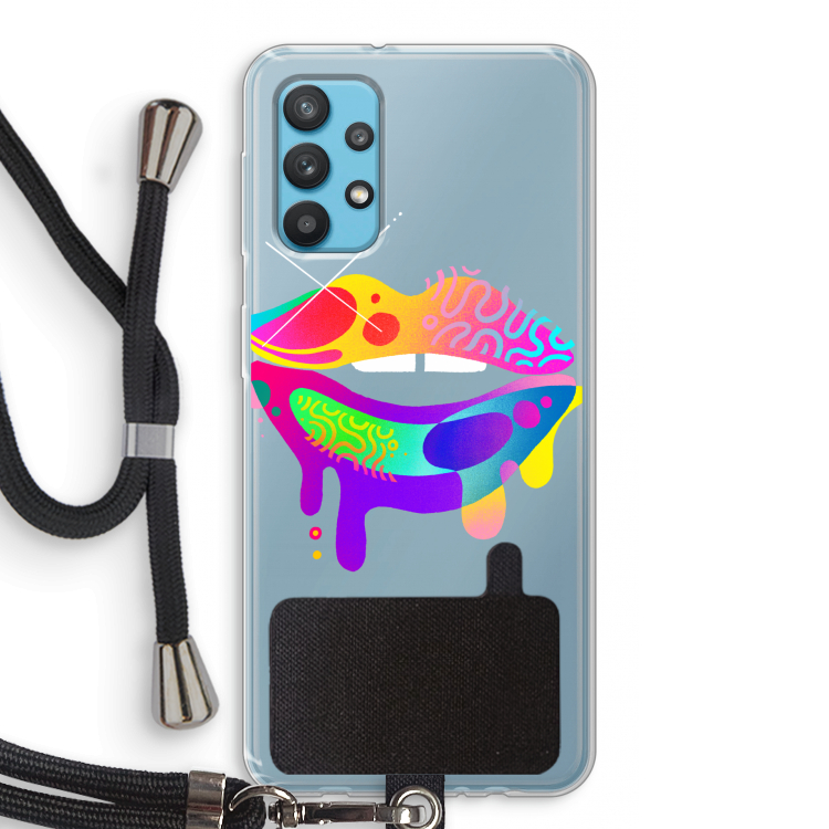 Lip Palette: Samsung Galaxy A32 4G Transparant Hoesje met koord