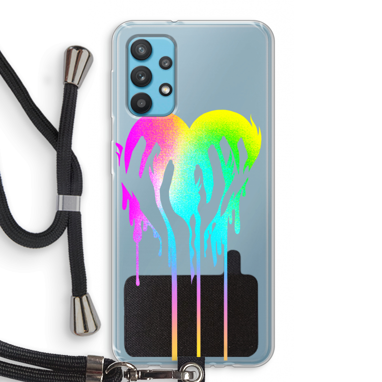 Hold My Heart: Samsung Galaxy A32 4G Transparant Hoesje met koord