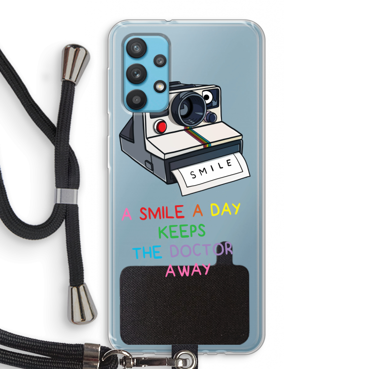 Smile: Samsung Galaxy A32 4G Transparant Hoesje met koord