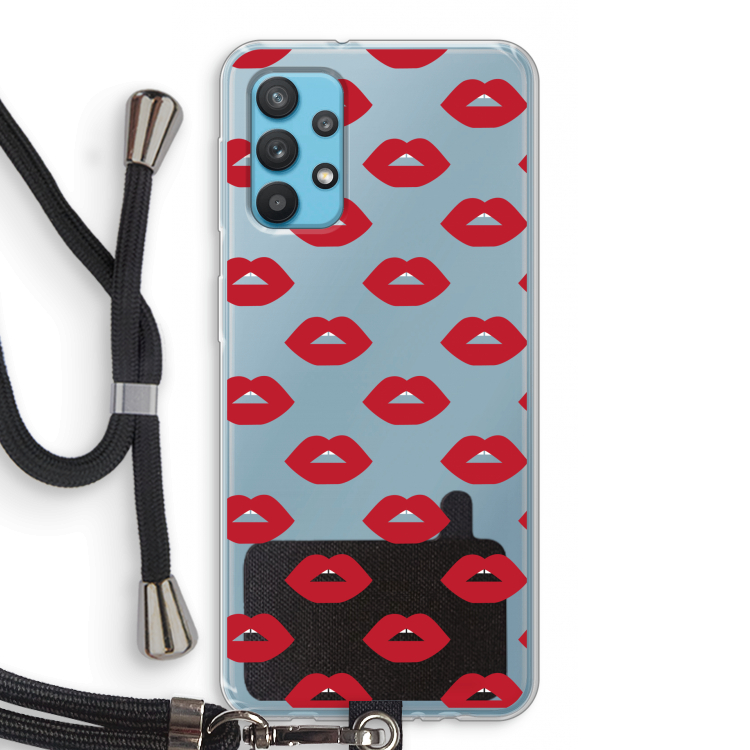 Lips: Samsung Galaxy A32 4G Transparant Hoesje met koord