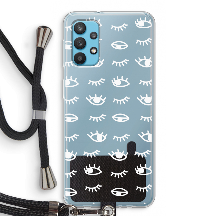 Eye pattern #3: Samsung Galaxy A32 4G Transparant Hoesje met koord