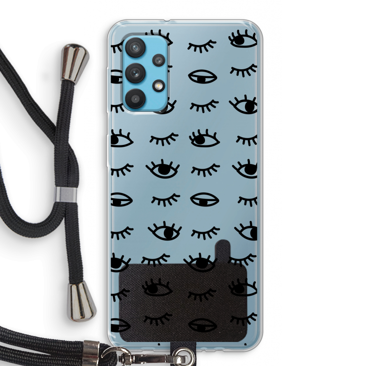 Eye pattern #2: Samsung Galaxy A32 4G Transparant Hoesje met koord