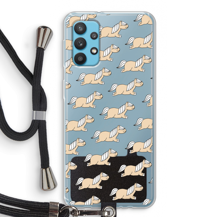 Ponys: Samsung Galaxy A32 4G Transparant Hoesje met koord