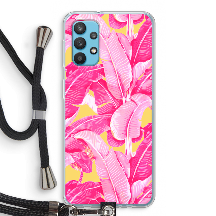 Pink Banana: Samsung Galaxy A32 4G Transparant Hoesje met koord