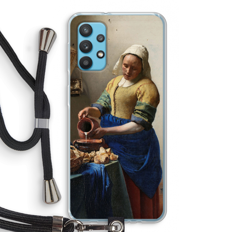 The Milkmaid: Samsung Galaxy A32 4G Transparant Hoesje met koord