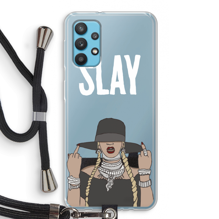 Slay All Day: Samsung Galaxy A32 4G Transparant Hoesje met koord