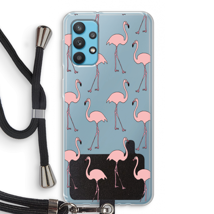 Anything Flamingoes: Samsung Galaxy A32 4G Transparant Hoesje met koord