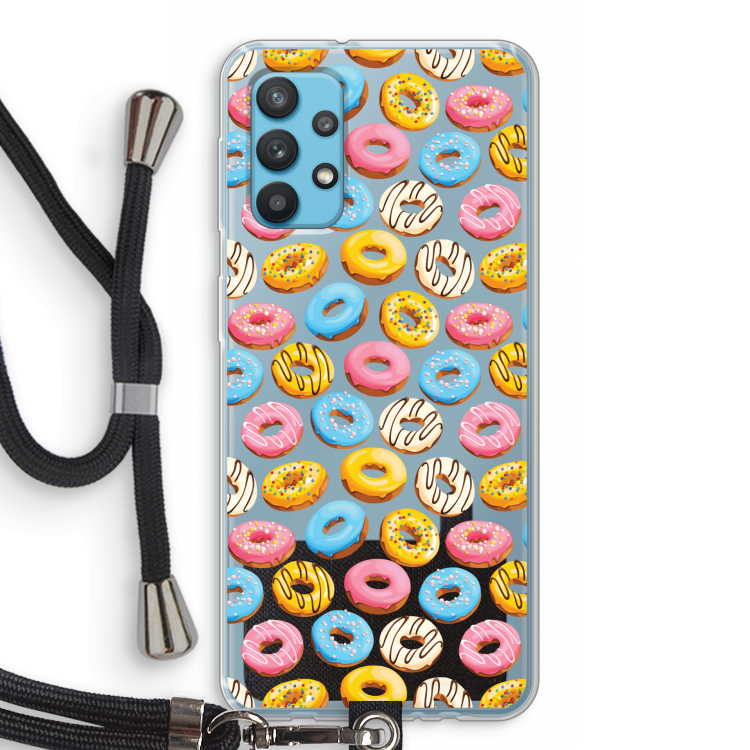 Pink donuts: Samsung Galaxy A32 4G Transparant Hoesje met koord