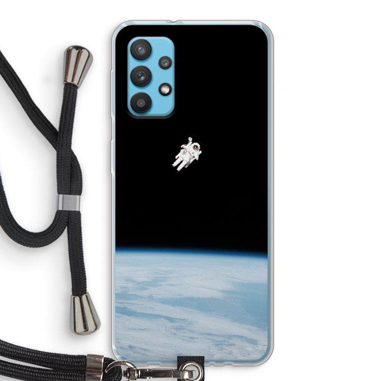 Alone in Space: Samsung Galaxy A32 4G Transparant Hoesje met koord