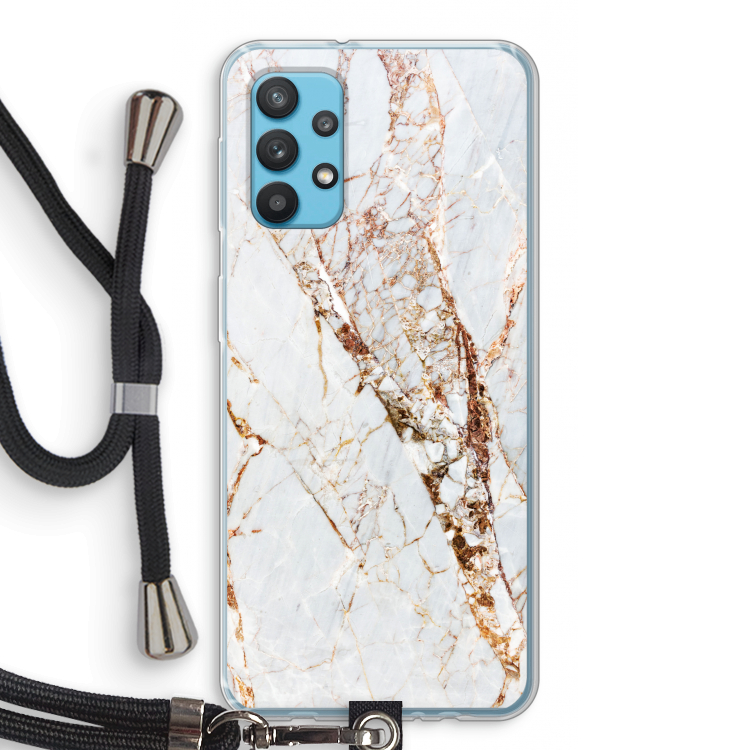 Goud marmer: Samsung Galaxy A32 4G Transparant Hoesje met koord