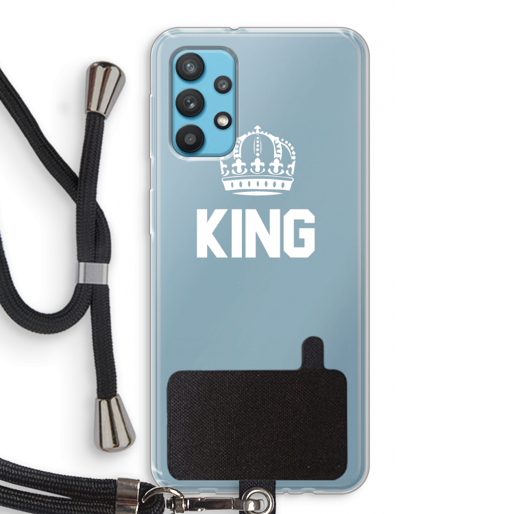 King zwart: Samsung Galaxy A32 4G Transparant Hoesje met koord