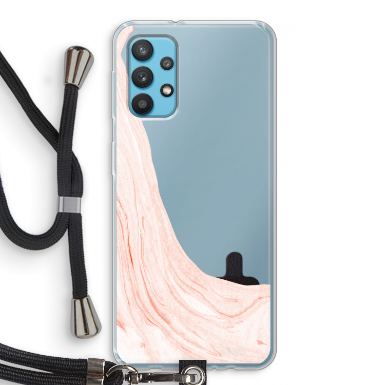 Peach bath: Samsung Galaxy A32 4G Transparant Hoesje met koord