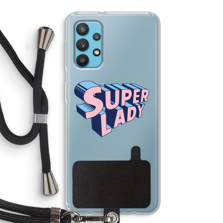Superlady: Samsung Galaxy A32 4G Transparant Hoesje met koord