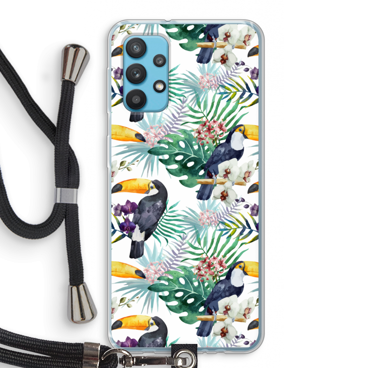 Tukans: Samsung Galaxy A32 4G Transparant Hoesje met koord