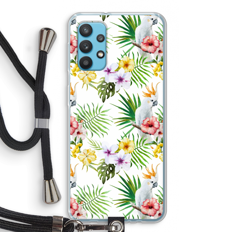Gele kuif: Samsung Galaxy A32 4G Transparant Hoesje met koord