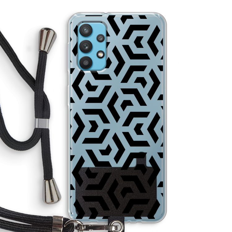 Crazy pattern: Samsung Galaxy A32 4G Transparant Hoesje met koord