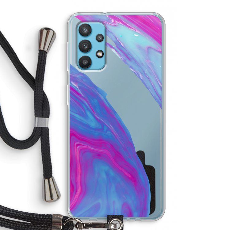 Zweverige regenboog: Samsung Galaxy A32 4G Transparant Hoesje met koord