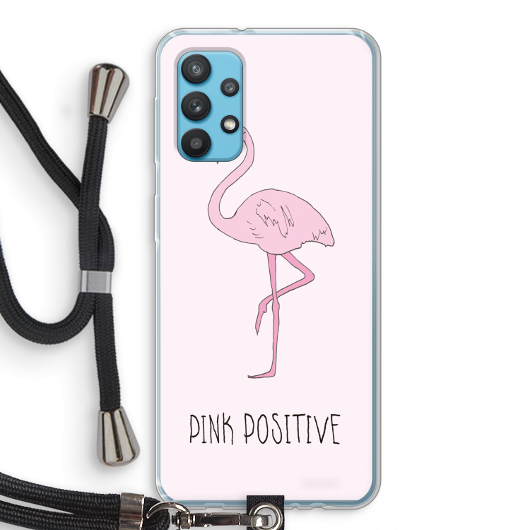 Pink positive: Samsung Galaxy A32 4G Transparant Hoesje met koord