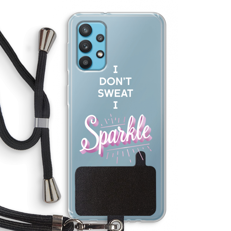 Sparkle quote: Samsung Galaxy A32 4G Transparant Hoesje met koord