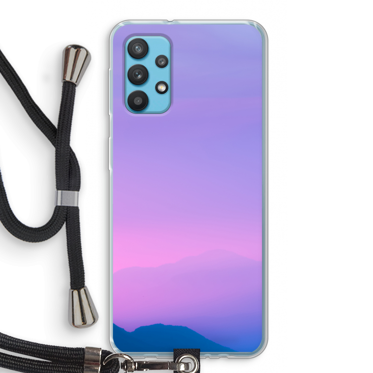 Sunset pastel: Samsung Galaxy A32 4G Transparant Hoesje met koord