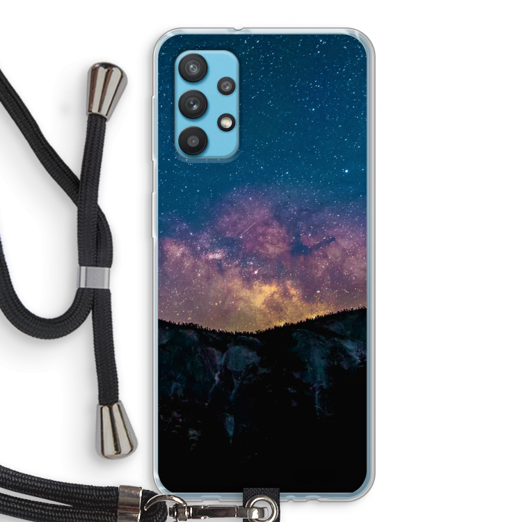Travel to space: Samsung Galaxy A32 4G Transparant Hoesje met koord