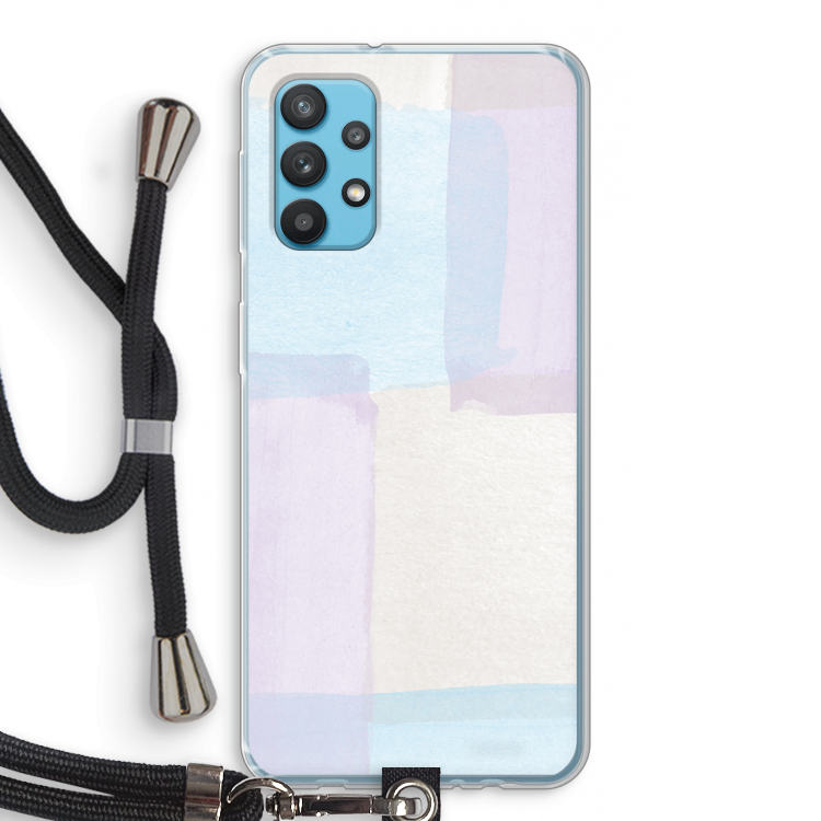 Square pastel: Samsung Galaxy A32 4G Transparant Hoesje met koord
